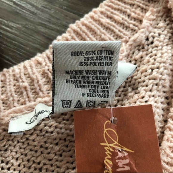 American Rag Cream Peach Blush Stripe Knit Sweater Women Size 2X NWT - Picture 7 of 7